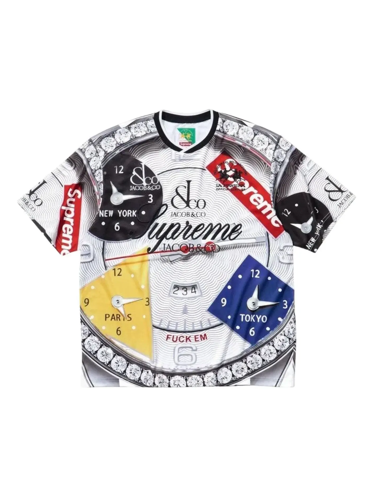 Мужская футболка с принтом Supreme x La Martina SS26 Soccer Jersey — изображение 1 из 2, белый