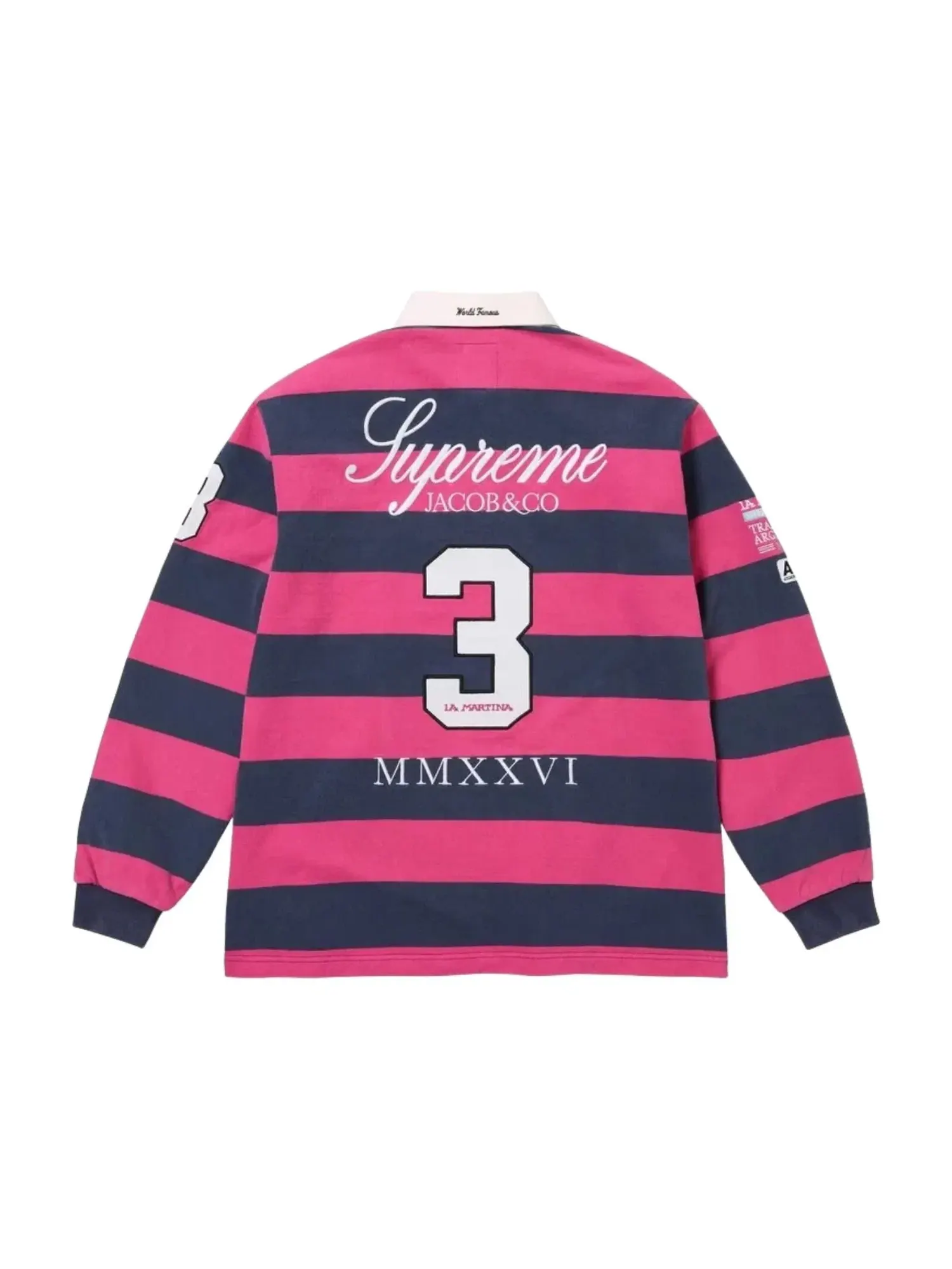 Мужская футболка с принтом Rugby Stripe Supreme — изображение 2 из 2, розовый