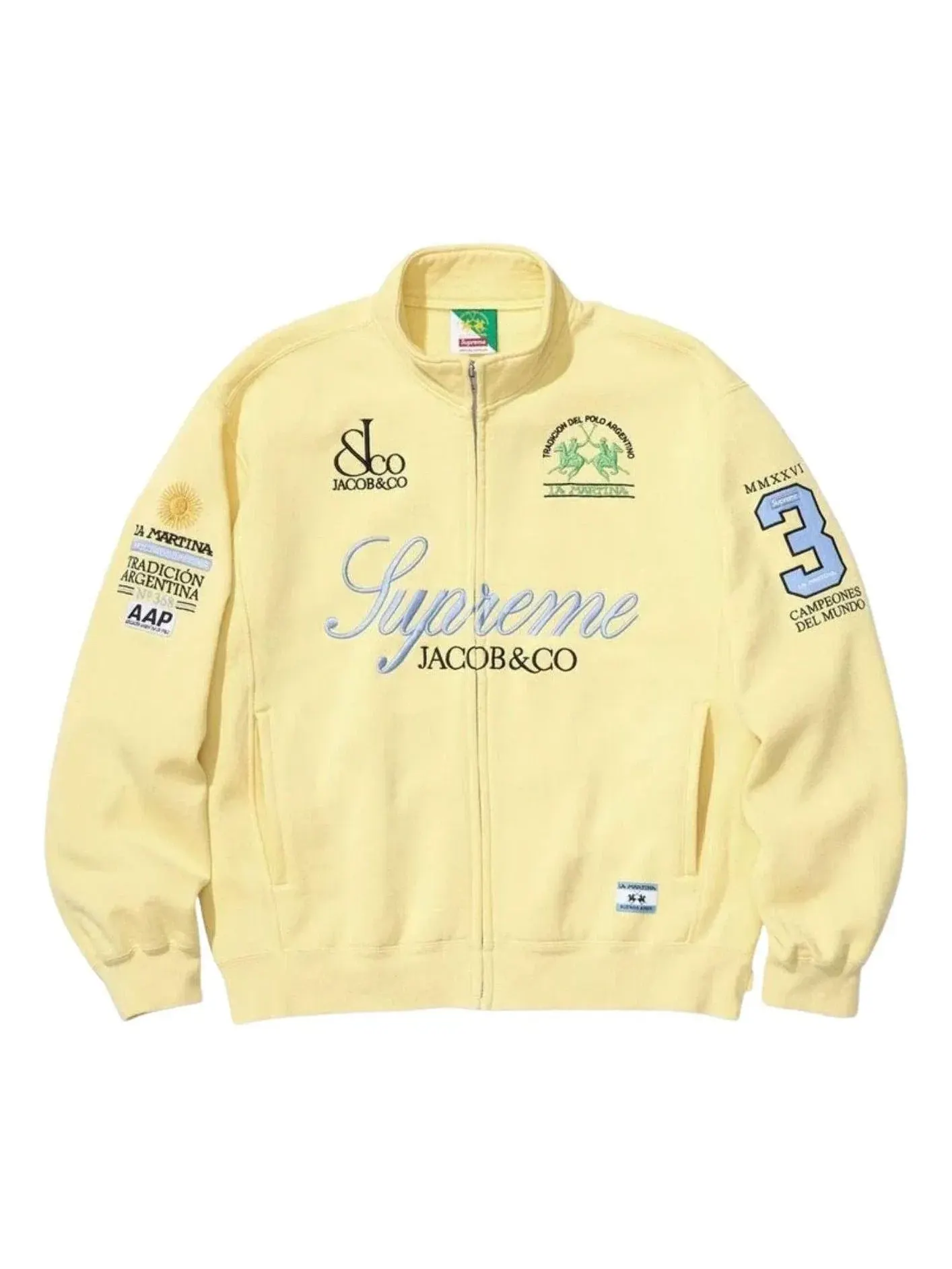 Мужская куртка-худи с молнией Supreme x La Martina — изображение 1 из 2, желтый