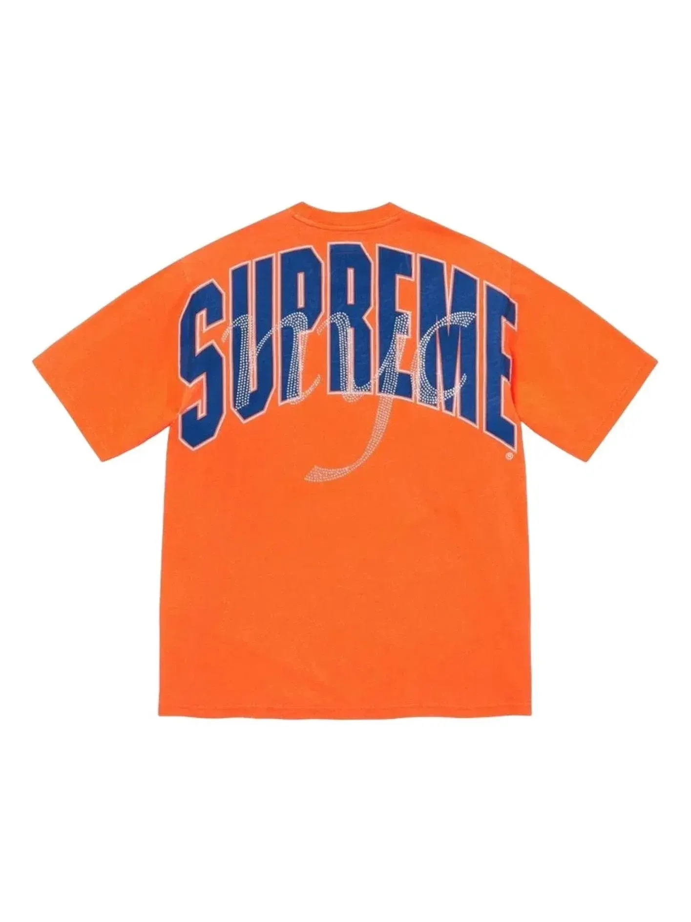 Мужская футболка с принтом Rhinestone Script Supreme — изображение 1 из 2, оранжевый