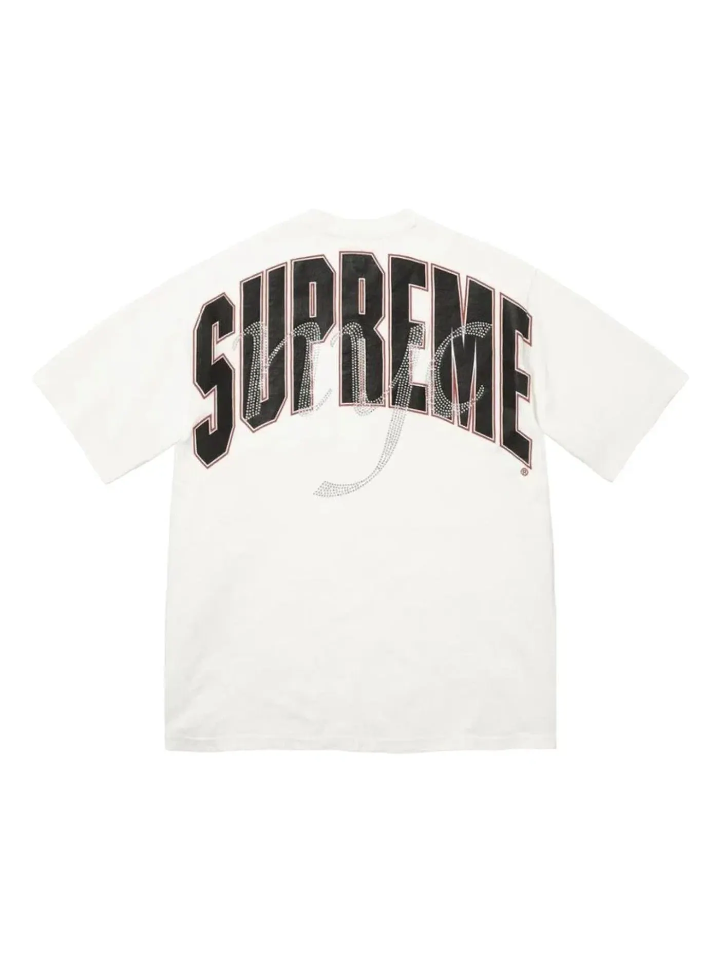 Мужская футболка с принтом Rhinestone Script Supreme — изображение 1 из 2, белый