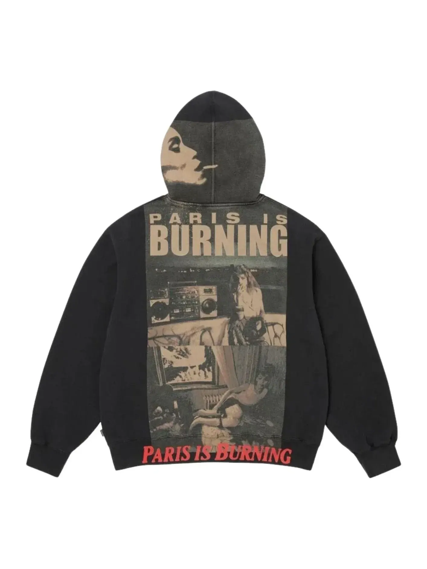Мужское худи с принтом Paris Is Burning Supreme — изображение 1 из 3, черный