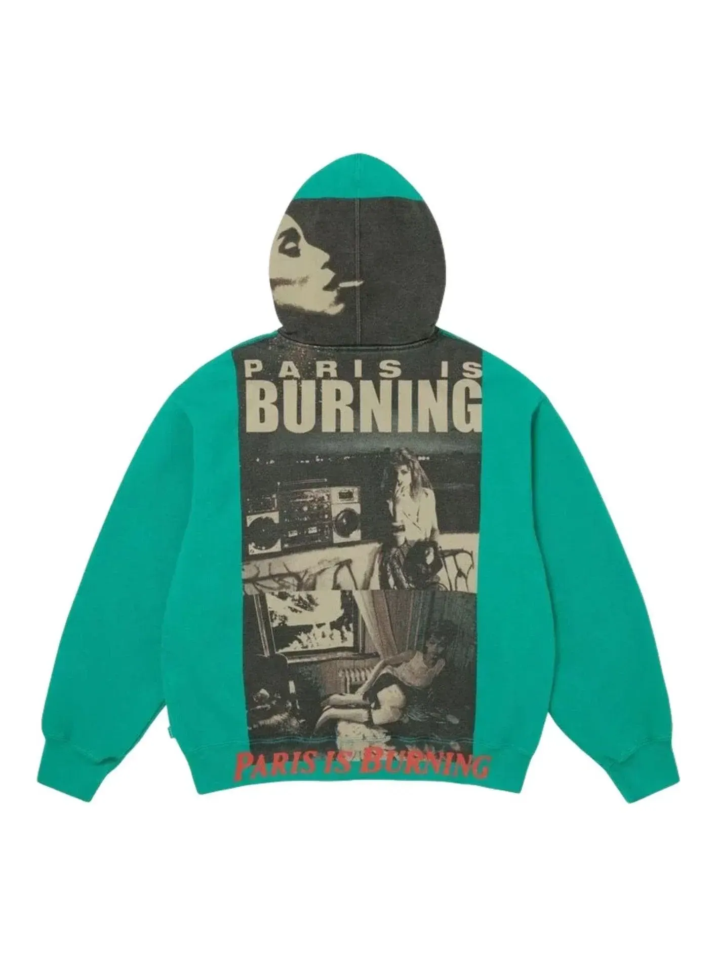 Мужское худи с принтом Paris Is Burning Supreme — изображение 1 из 3, зеленый