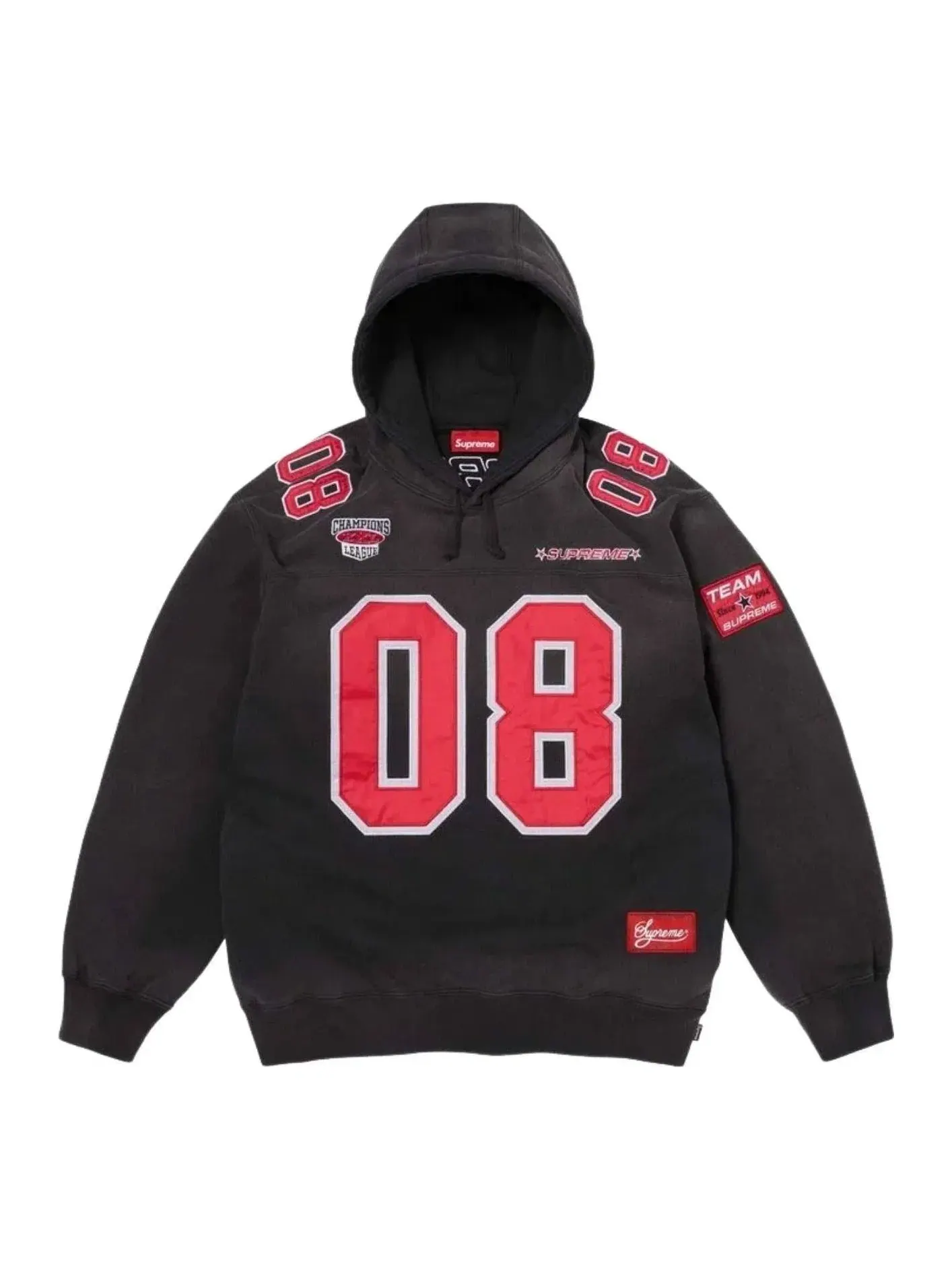 Мужское худи с принтом Football Jersey Supreme — изображение 1 из 2, черный