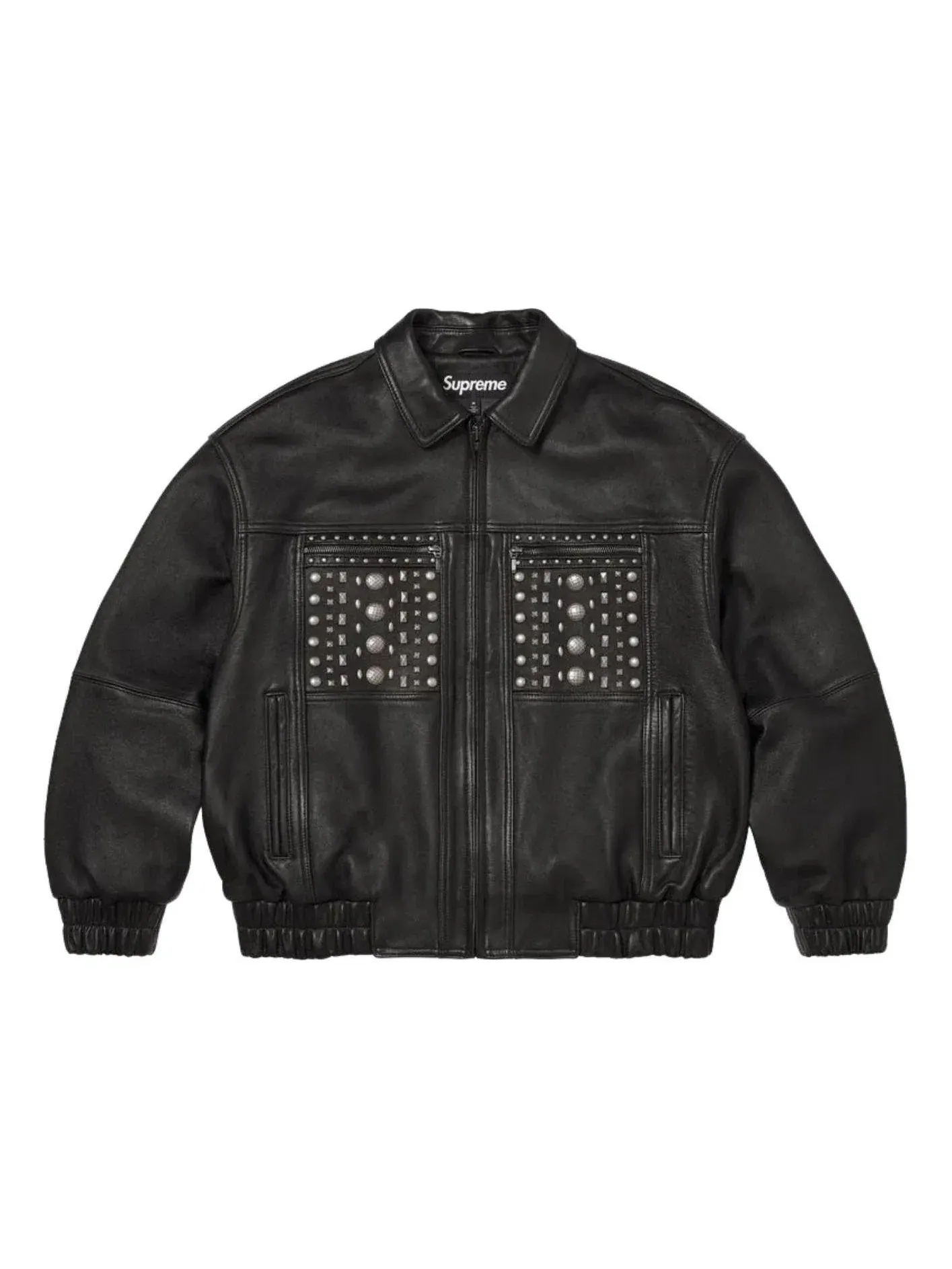 Мужская кожаная куртка с шипами Supreme SS26 Multi Studded Leather Jacket — изображение 1 из 2, черный