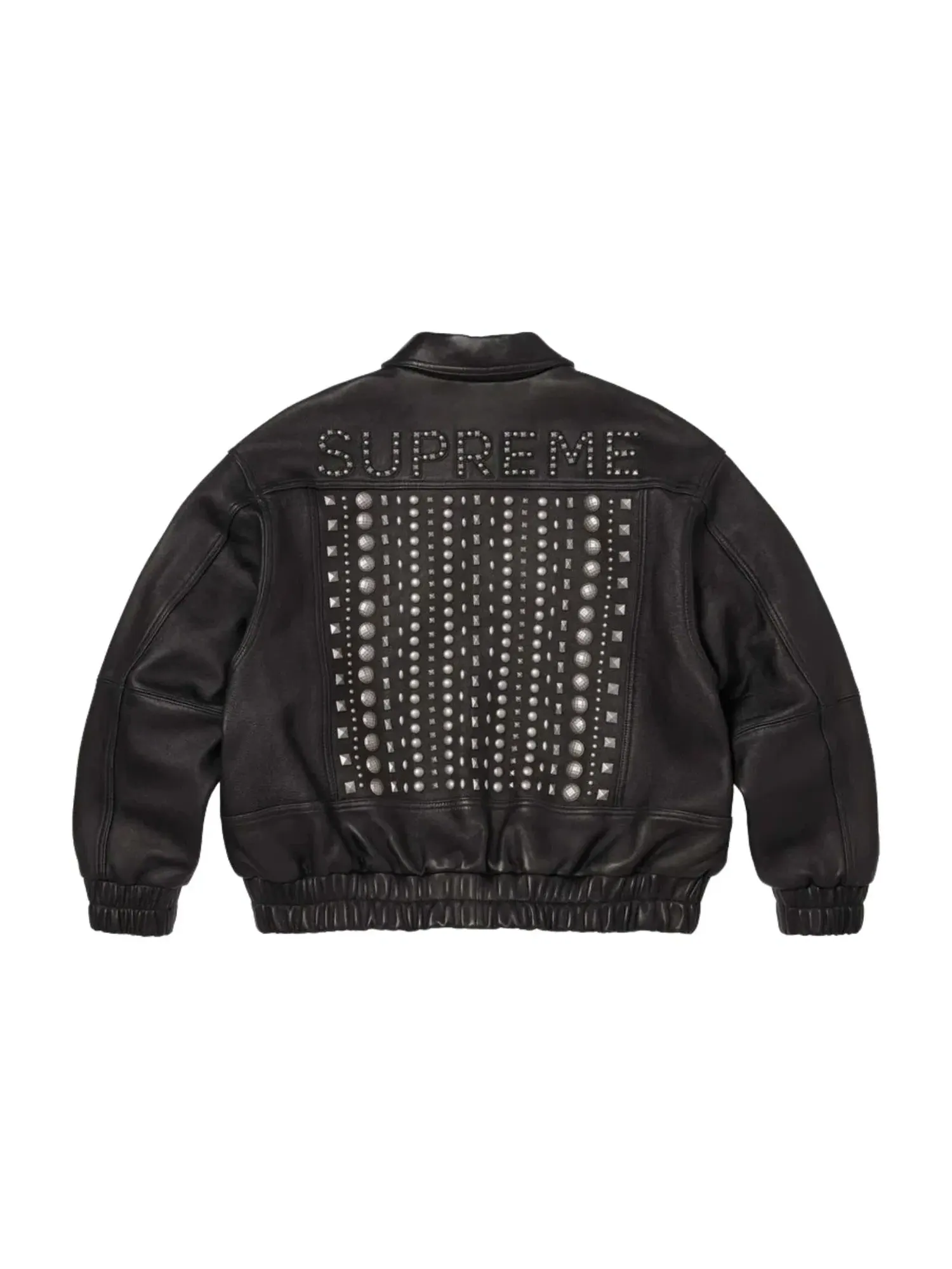 Мужская кожаная куртка с шипами Supreme SS26 Multi Studded Leather Jacket — изображение 2 из 2, черный