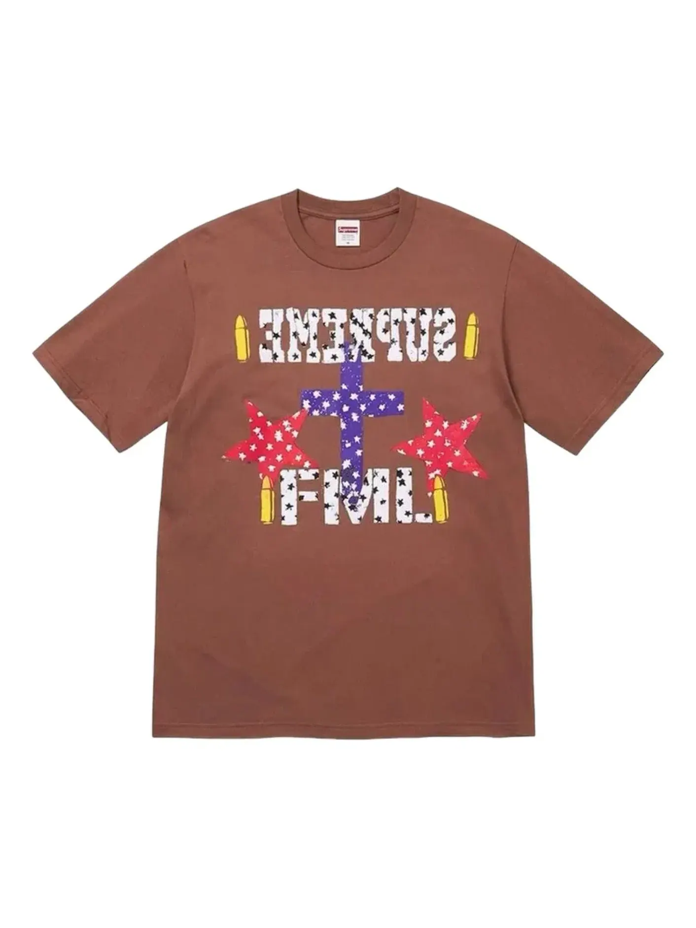 Мужская футболка с принтом FML Supreme — изображение 1 из 1, коричневый