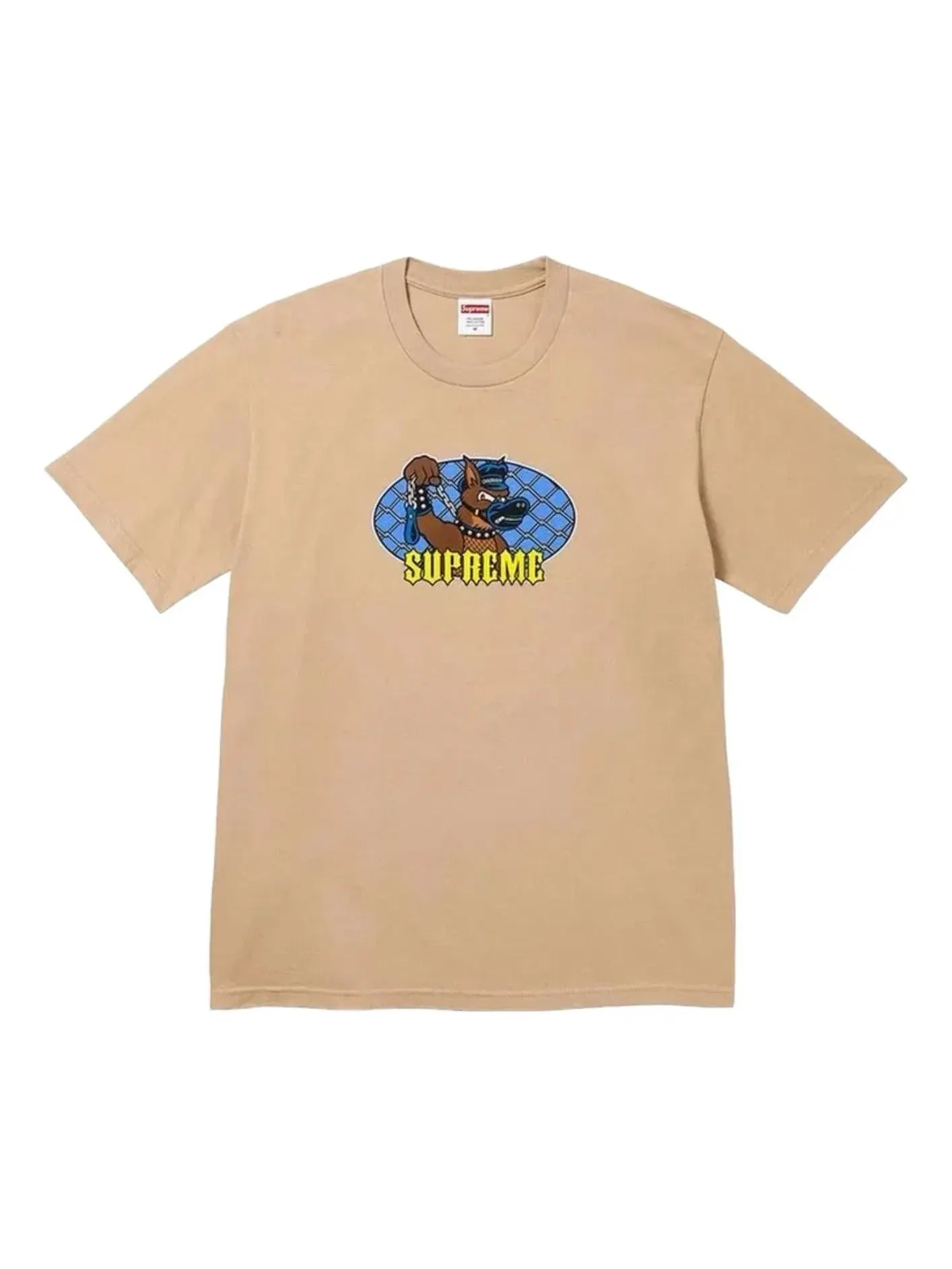 Мужская футболка с принтом Leash Supreme — изображение 1 из 1, бежевый