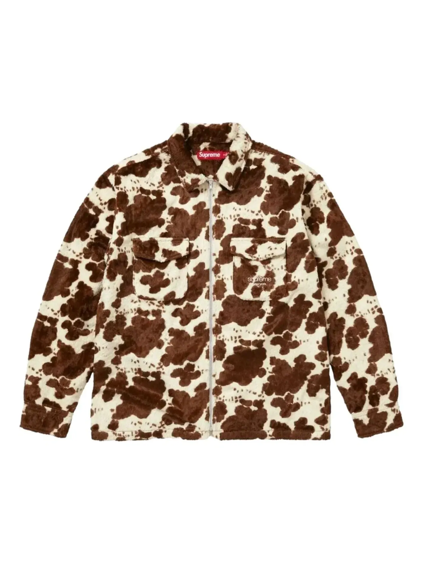Мужская рубашка из искусственного меха с молнией Supreme SS26 Cow — изображение 1 из 1, мульти