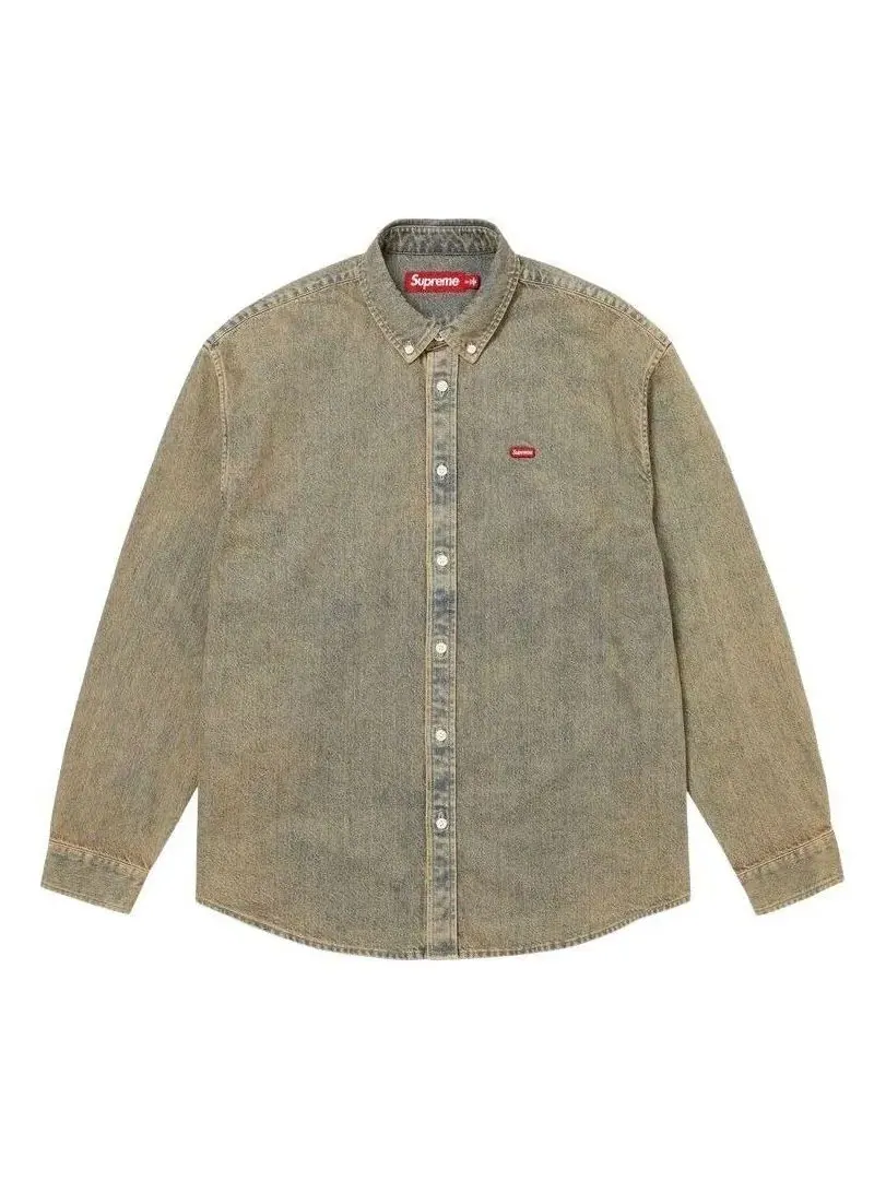 Мужская джинсовая рубашка Small Box 'Dirty Indigo' Supreme — изображение 1 из 1, зеленый