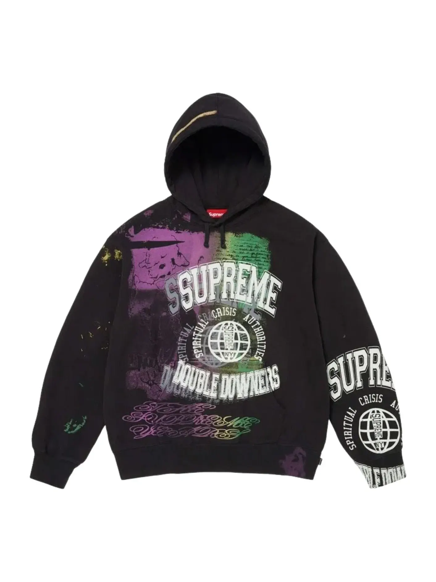 Мужское худи с принтом Supreme SS26 Overprint — изображение 1 из 2, черный