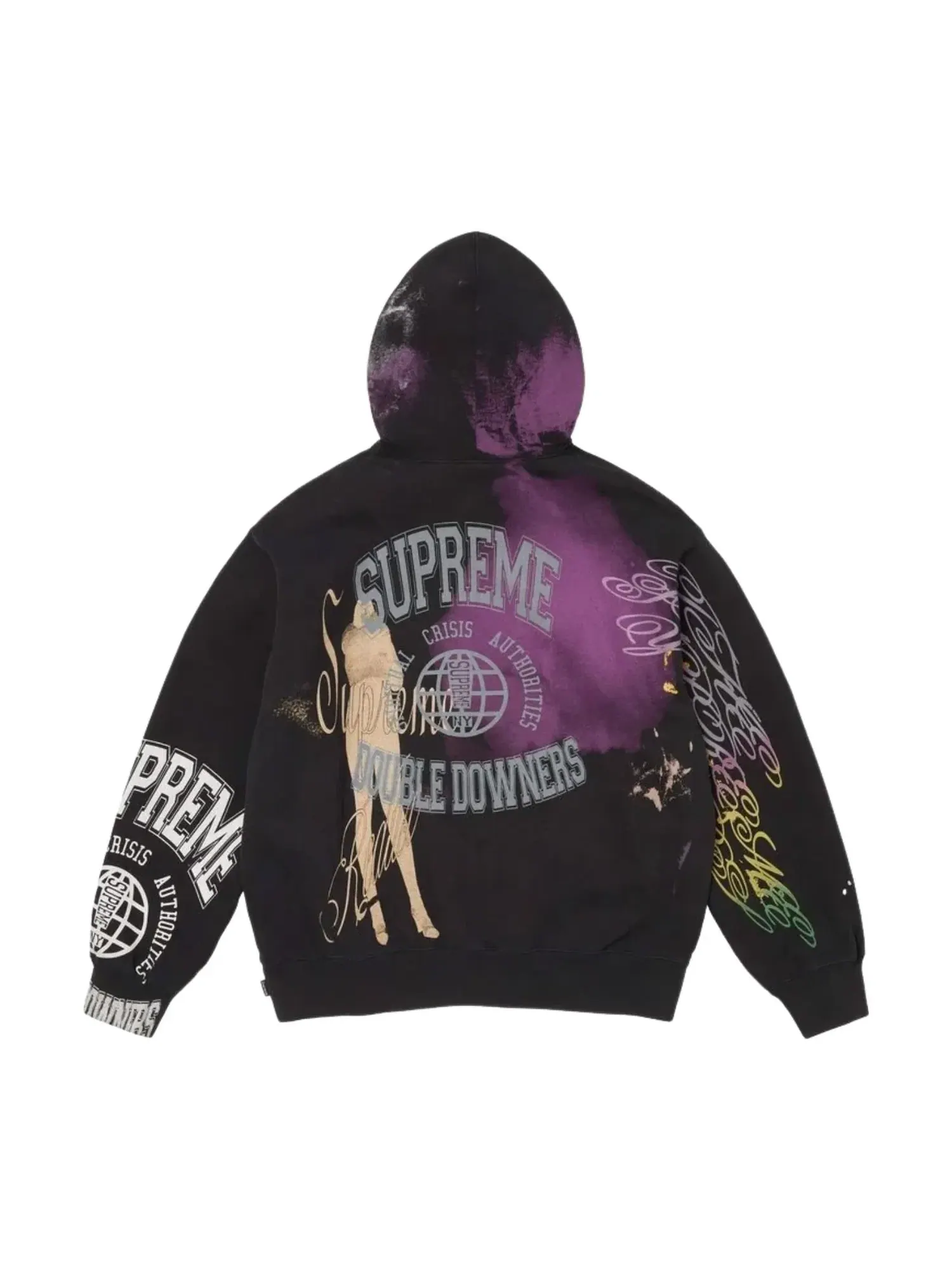 Мужское худи с принтом Supreme SS26 Overprint — изображение 2 из 2, черный