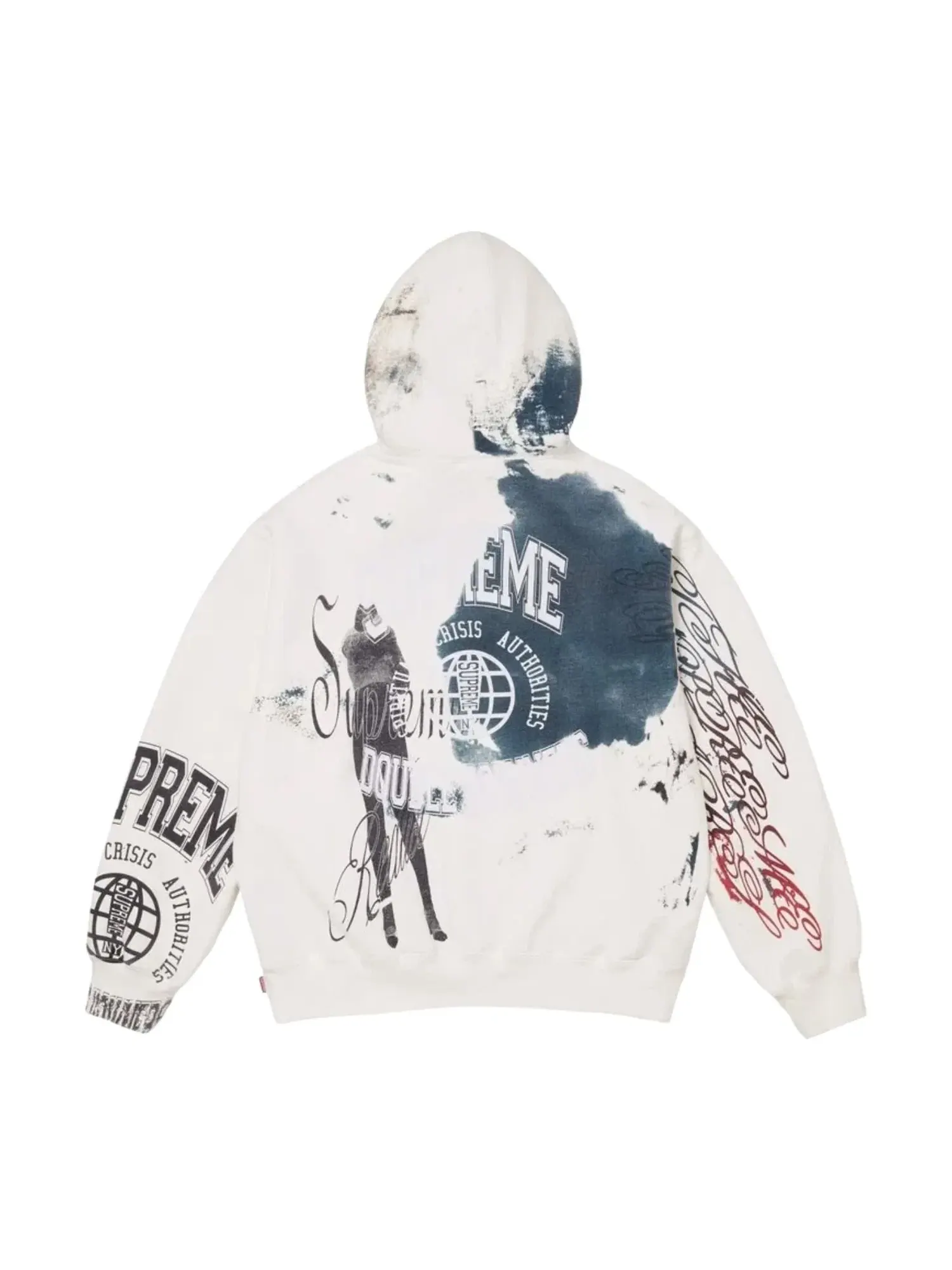 Мужское худи с капюшоном и принтом Supreme SS26 Overprint — изображение 2 из 2, белый