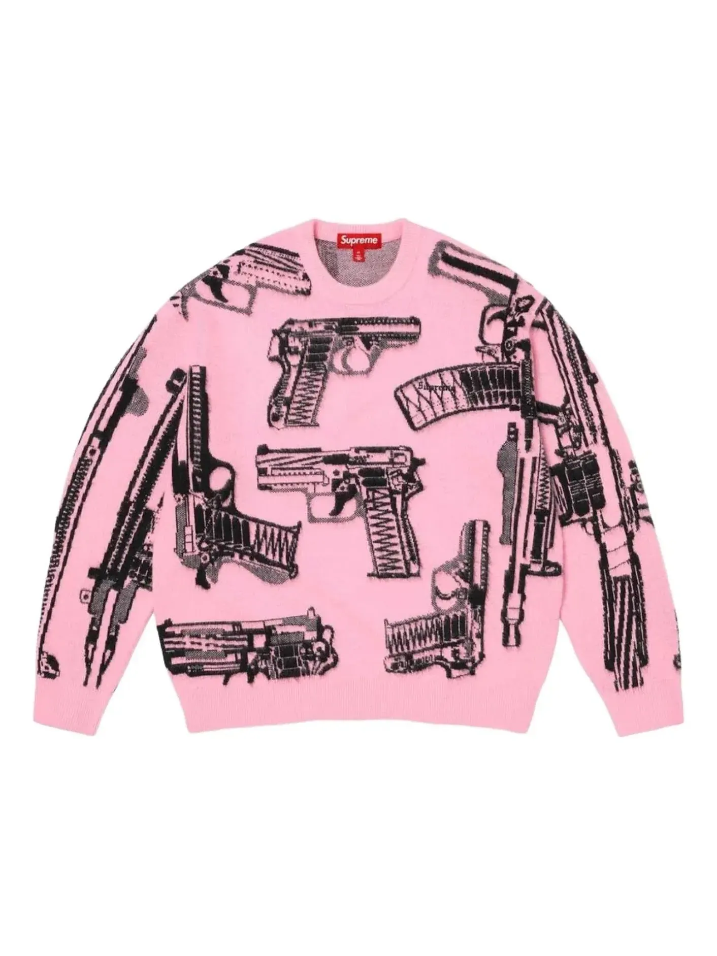 Мужской свитер с принтом Guns Supreme — изображение 1 из 1, розовый