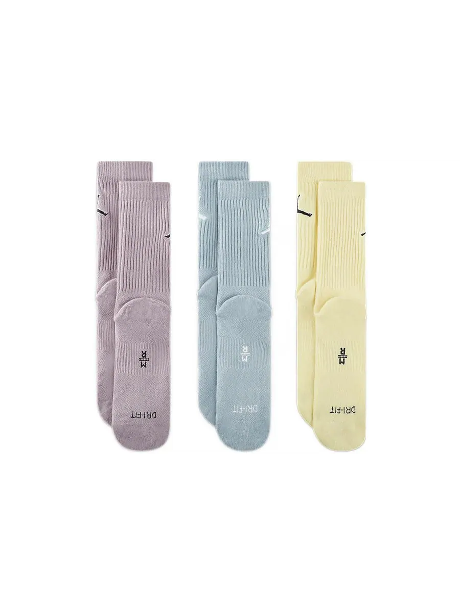 Носки Air Jordan Everyday Max Crew Basketball Socks 'Lilac Blue Yellow' — изображение 4 из 4, синий