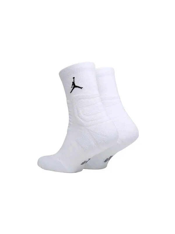 Носки Air Jordan Ultimate Flight 2.0 Flying Man Logo Basketball Training Mid Tops Socks One Pair — изображение 2 из 2, белый