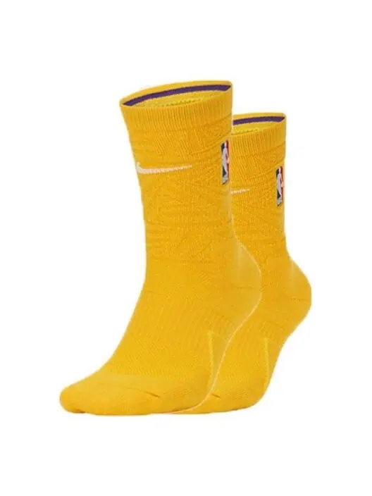 Носки Nike NBA Los Angeles Lakers City Edition Socks 'Yellow' — изображение 1 из 3, желтый