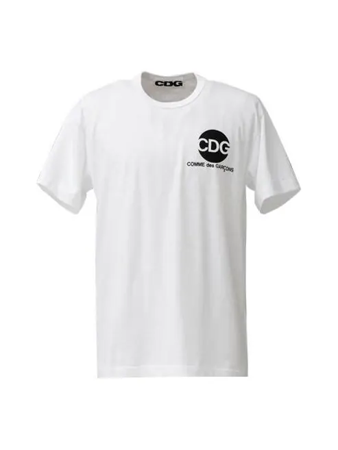 Футболка cdg round letter logo short-sleeve tee 'white' Comme Des Garcons — изображение 1 из 1, белый