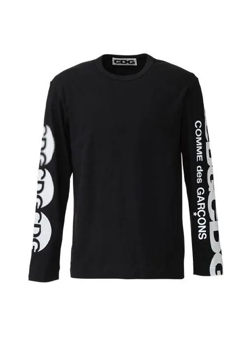 Футболка с длинным рукавом Comme des Garcons с логотипом — изображение 1 из 3, черный