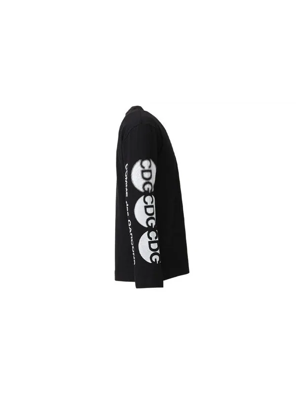Футболка с длинным рукавом Comme des Garcons с логотипом — изображение 3 из 3, черный