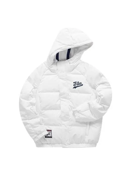 Куртка logo print down jacket 'white black' Fila Fusion — черный