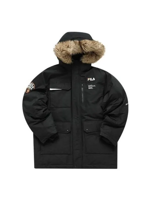 Куртка multi pocket down jacket 'black' Fila Fusion — черный