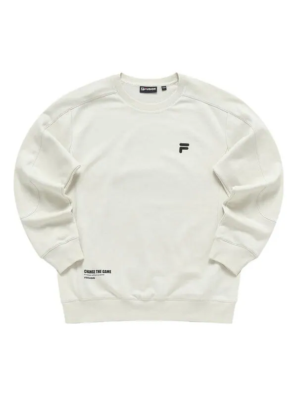 Свитер letter printed sweatshirt 'grey black' Fila Fusion — изображение 1 из 2, серый/черный