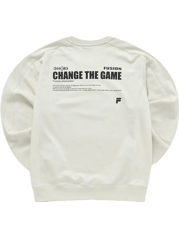 Свитер letter printed sweatshirt 'grey black' Fila Fusion — изображение 2 из 2, серый/черный