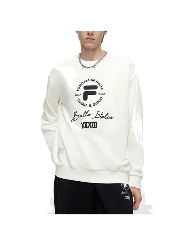 Свитер logo printed sweater 'white black' Fila Fusion — изображение 3 из 3, белый/черный
