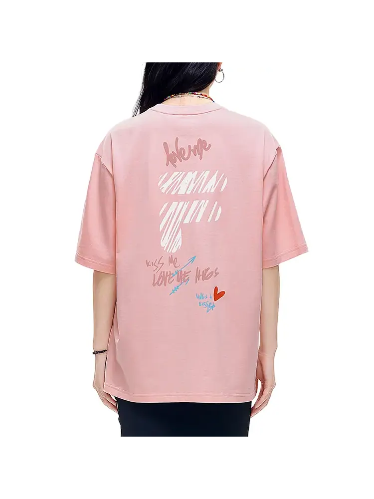 Футболка FILA FUSION Casual Logo Tee 'Pink' — изображение 5 из 5, розовый