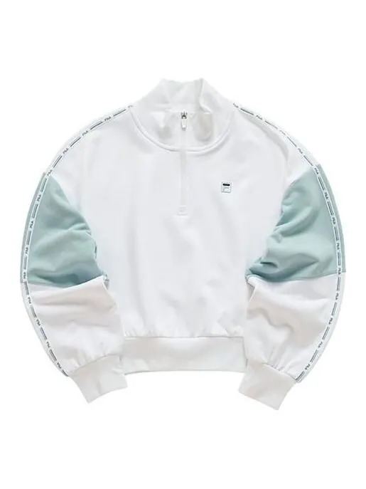 Свитер fila sports contrasting colors stand collar pullover half zipper hoodie white Fila Fusion — изображение 1 из 4, белый