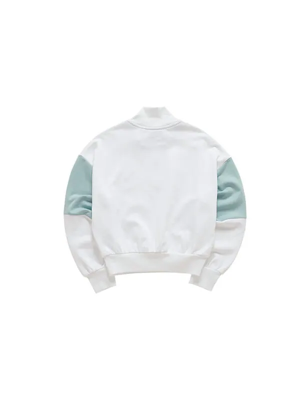 Свитер fila sports contrasting colors stand collar pullover half zipper hoodie white Fila Fusion — изображение 2 из 4, белый