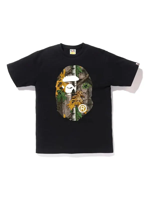 Футболка forest camo big ape head t-shirt 'black beige' A Bathing Ape — изображение 1 из 2, черный/бежевый