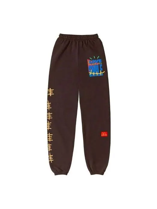 Спортивные брюки Travis Scott Cactus Jack x McDonalds Smile Sweatpants 'Brown' — изображение 1 из 2, коричневый