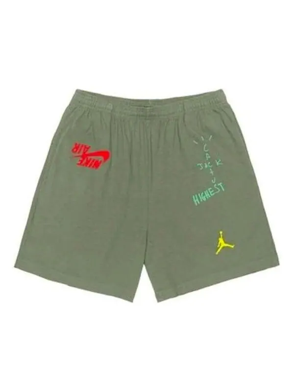Шорты cactus jack x jordan shorts 'green' Travis Scott — изображение 1 из 4, зеленый