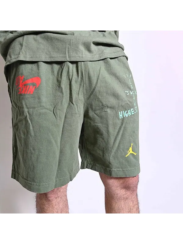 Шорты cactus jack x jordan shorts 'green' Travis Scott — изображение 3 из 4, зеленый