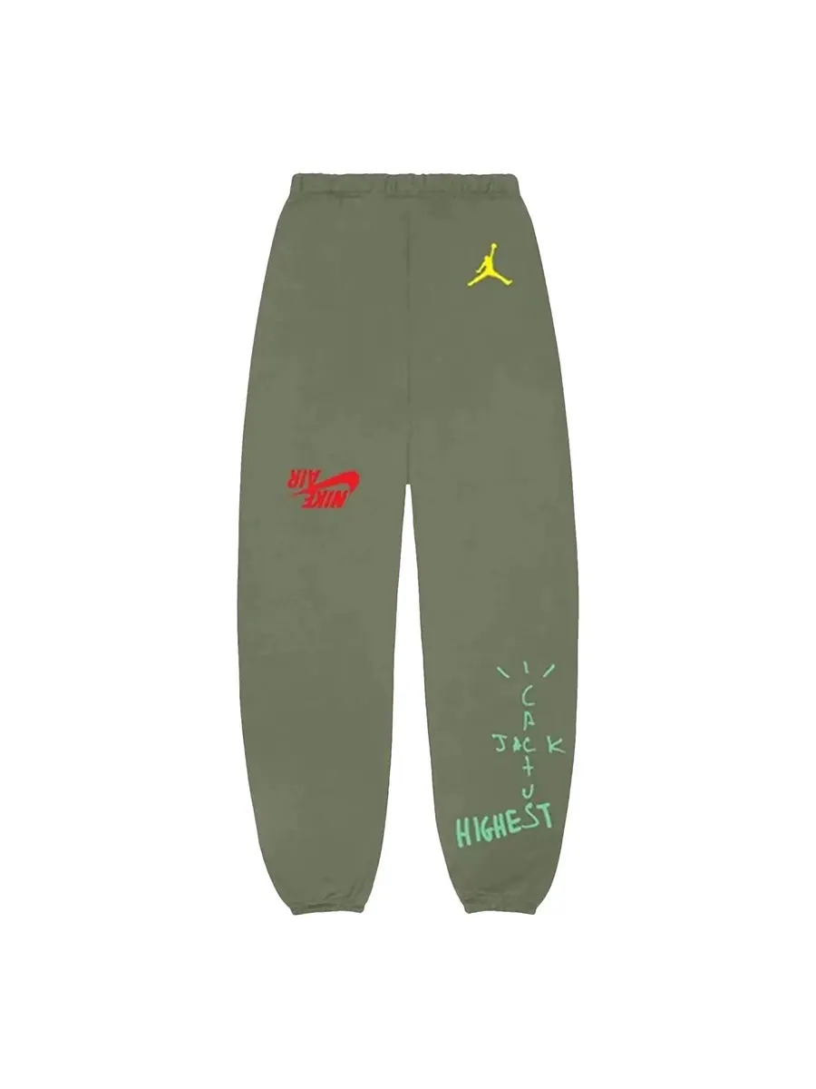 Спортивные брюки Travis Scott Cactus Jack x Jordan Highest Sweatpant 'Olive' — изображение 1 из 3, оливковый зеленый