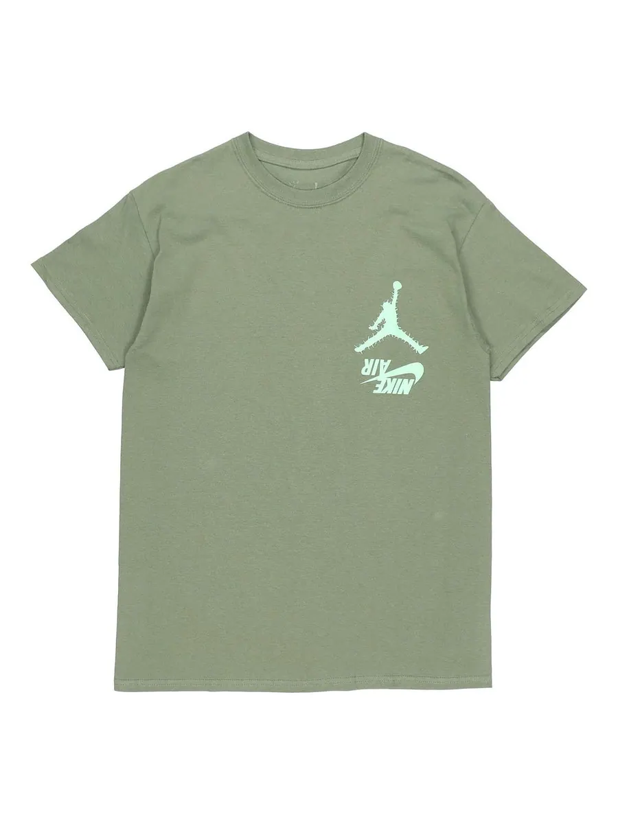 Футболка Travis Scott Cactus Jack x Jordan Crossover Pattern Short Sleeve 'Green' — изображение 1 из 4, зеленый