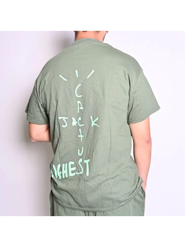 Футболка Travis Scott Cactus Jack x Jordan Crossover Pattern Short Sleeve 'Green' — изображение 4 из 4, зеленый