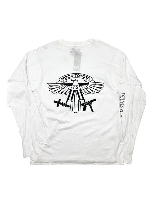 Футболка cactus jack long sleeve hood toyota t-shirt 'white' Travis Scott — изображение 1 из 2, белый
