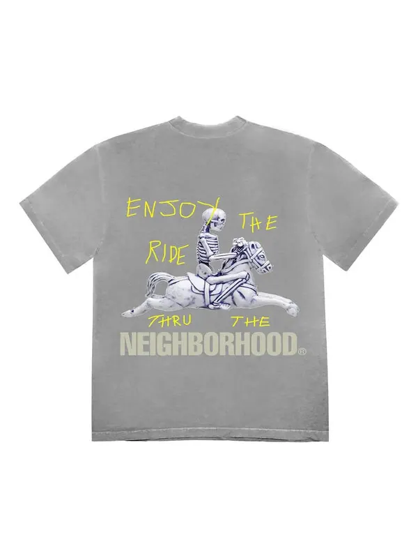 Футболка cactus jack x neighborhood carousel t-shirt 'grey' Travis Scott — изображение 1 из 2, серый