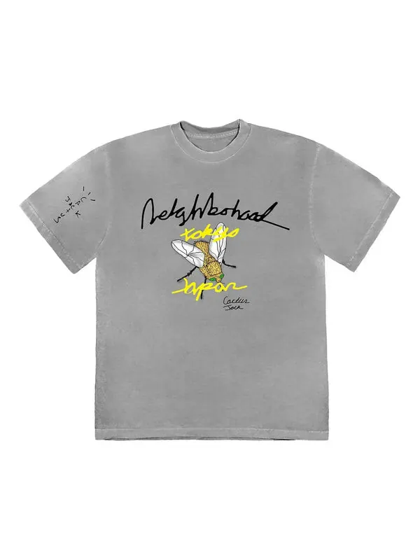 Футболка cactus jack x neighborhood carousel t-shirt 'grey' Travis Scott — изображение 2 из 2, серый