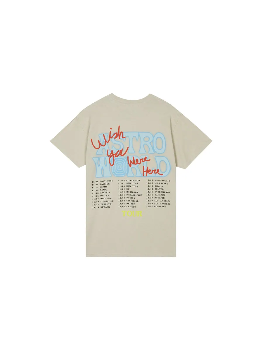 Футболка Travis Scott Cactus Jack Astroworld Printing T-Shirt 'Khaki' — изображение 2 из 2, бежевый