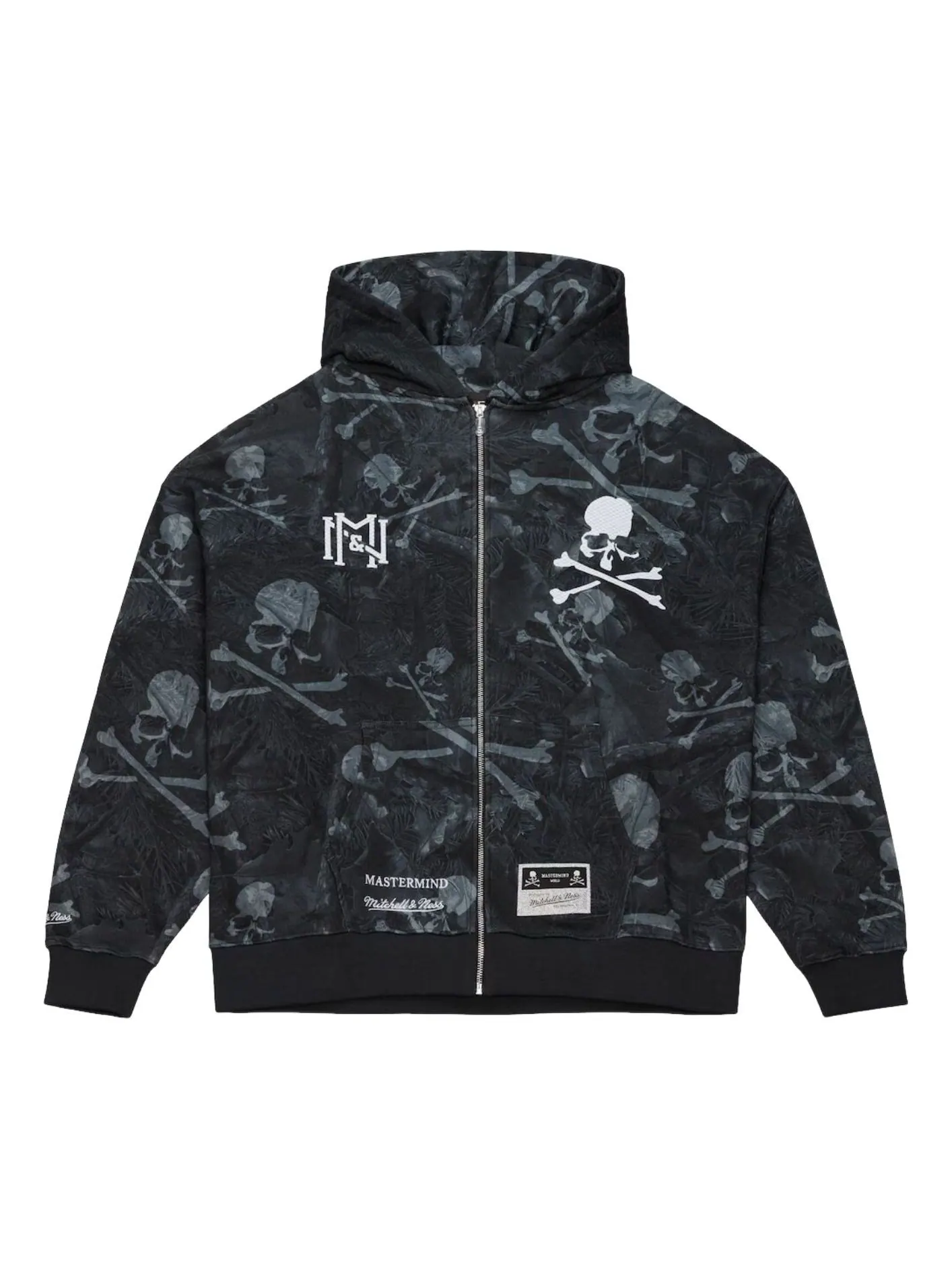 Худи на молнии Mitchell & Ness x Mastermind — изображение 1 из 2, темно-серый