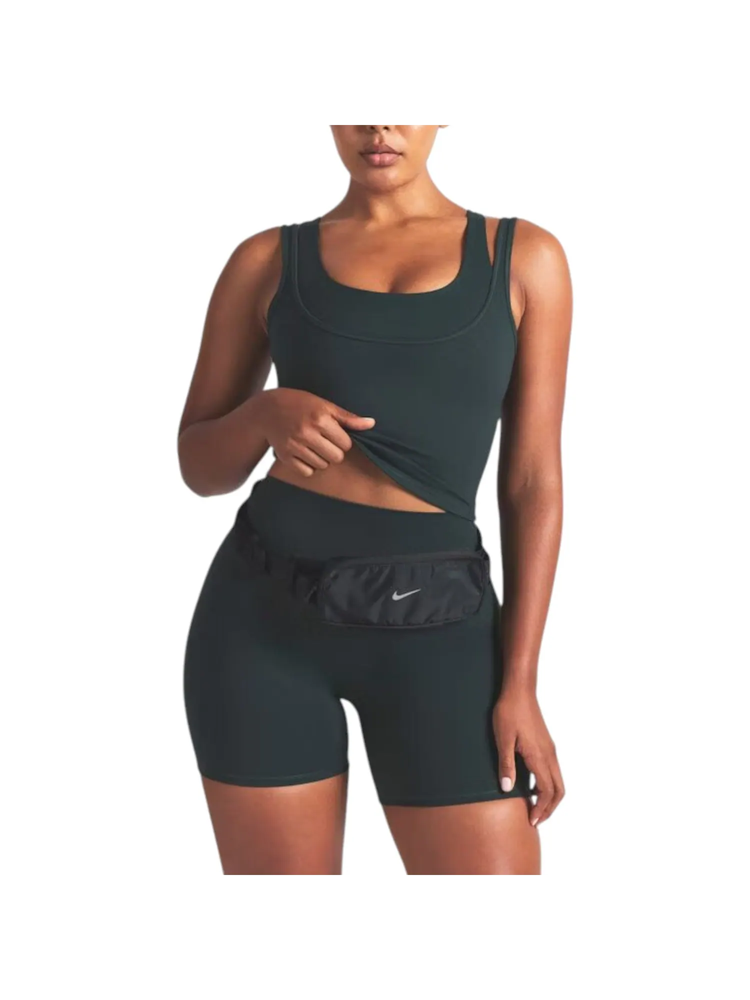 (WMNS) Nike x SKIMS Матовая майка с двойными бретелями и вырезом-лодочкой — изображение 2 из 3, темно-бирюзовый