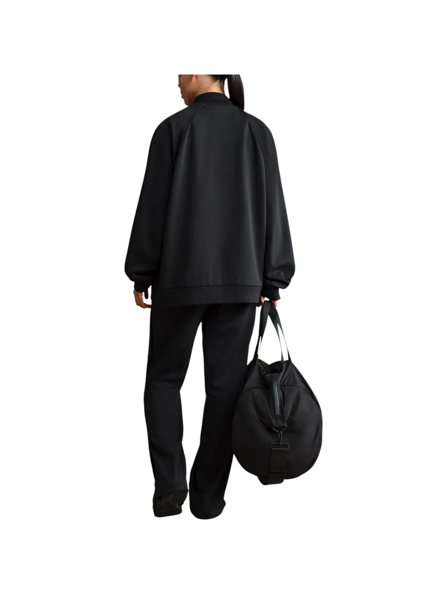 (WMNS) Nike x SKIMS Матовая трикотажная спортивная куртка оверсайз на молнии, цвет «Обсидиан» — изображение 3 из 3