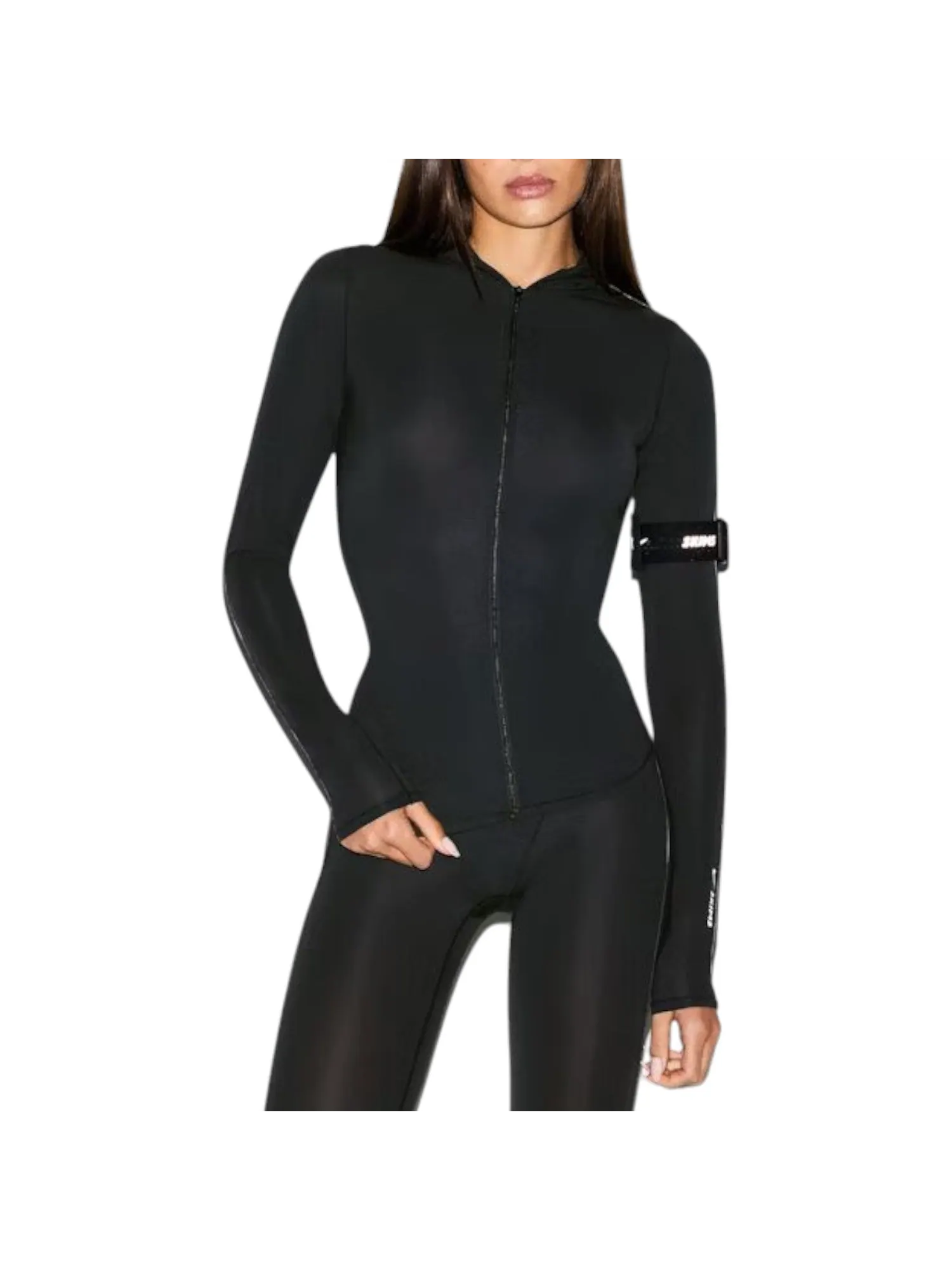 (WMNS) Худи Nike x SKIMS Weightless Layers на молнии — изображение 2 из 3, обсидиан