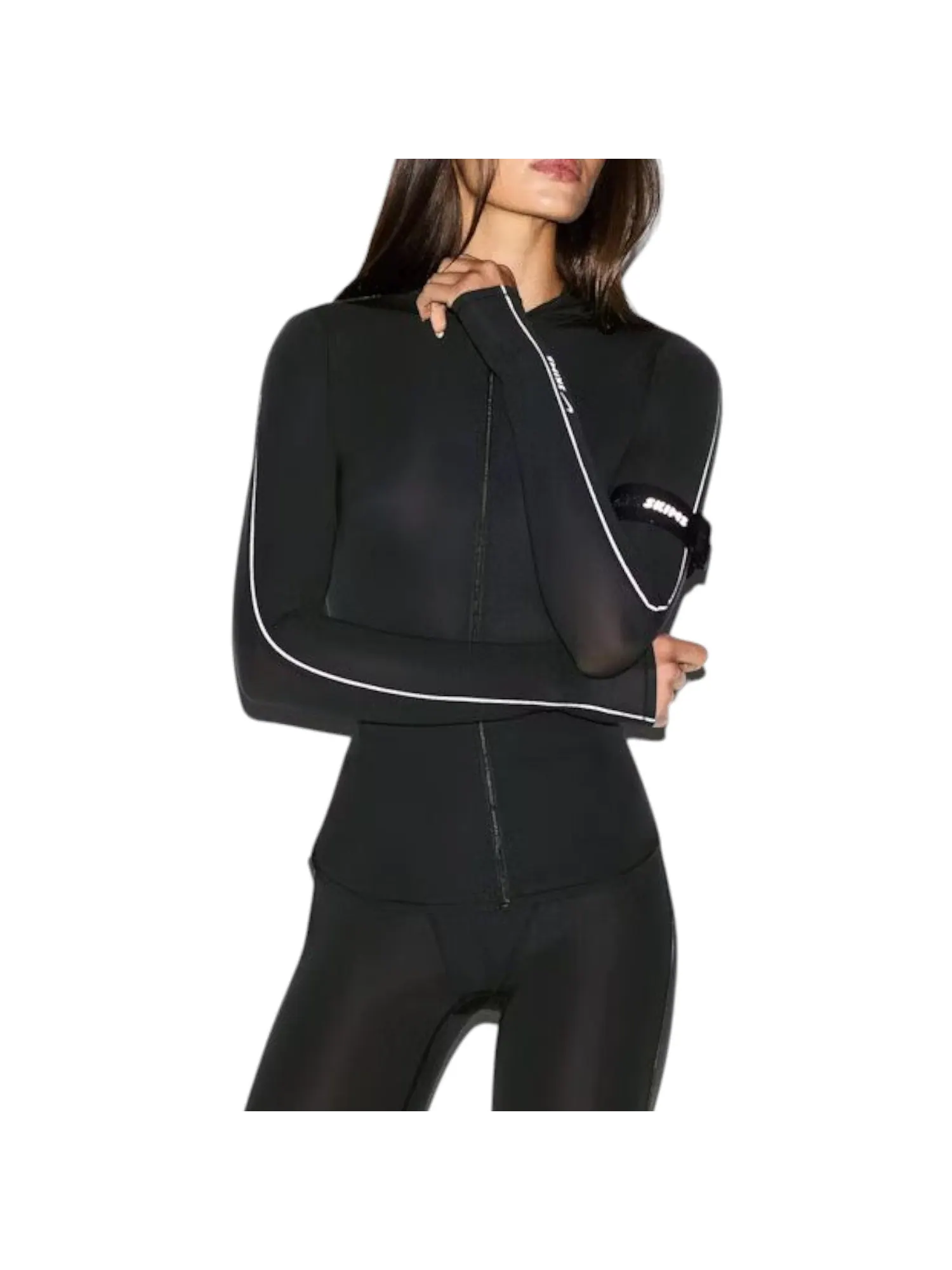 (WMNS) Худи Nike x SKIMS Weightless Layers на молнии — изображение 3 из 3, обсидиан