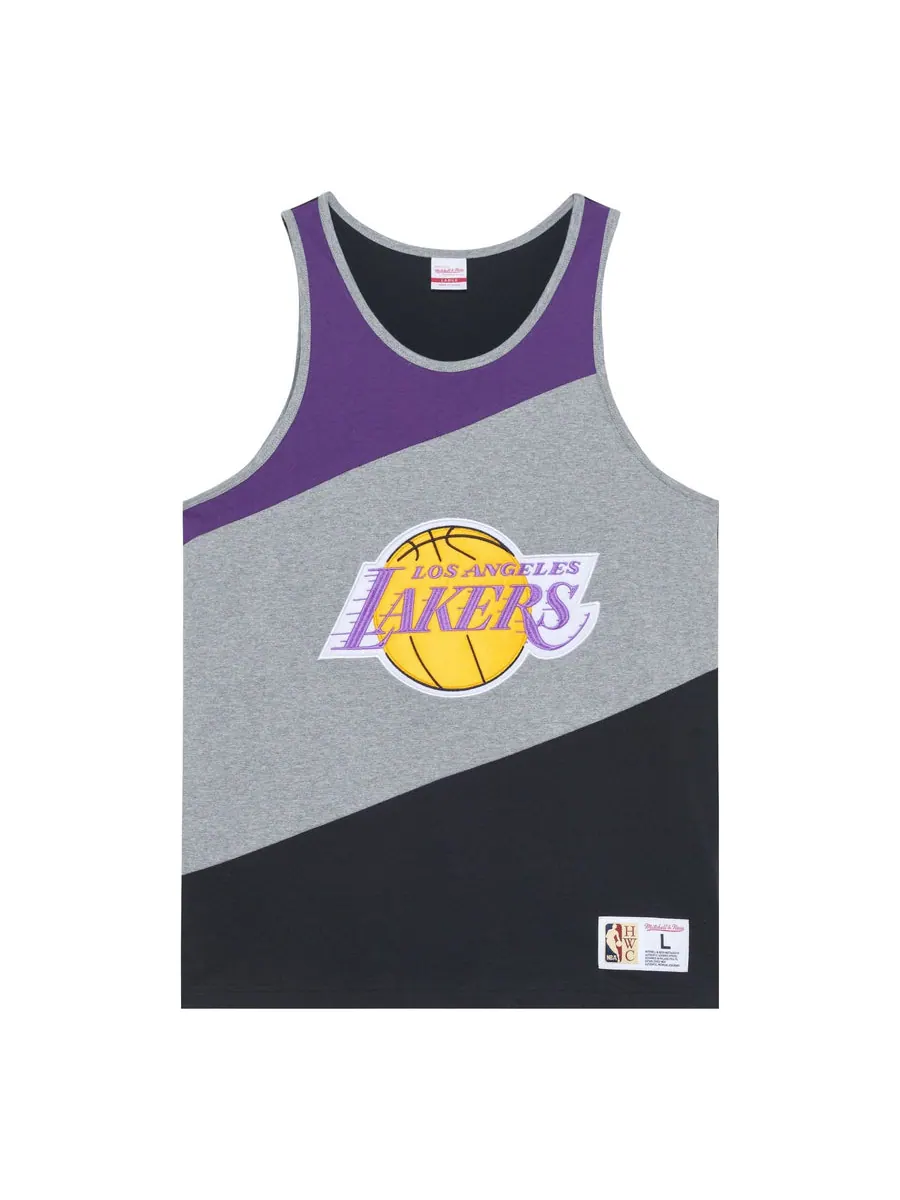 Джерси Mitchell & Ness x NBA HWC Colorblocked Cotton Tank 'LA Lakers' — изображение 1 из 2, серый