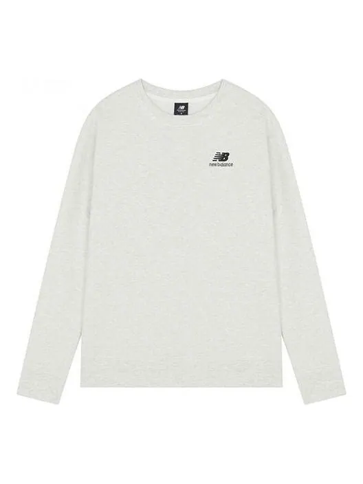 Толстовка New Balance Embroidered Logo Sports Round Neck Pullover Light Grey — изображение 1 из 4, серый